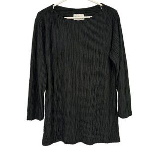 Vintage Ruth Norman New York Black Blouse Size Small Textured